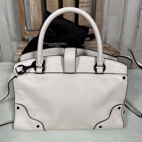 Coach Mercer 24 Grain Leather In Chalk / Off White With Black Hardware 37779 - Picture 4 of 16